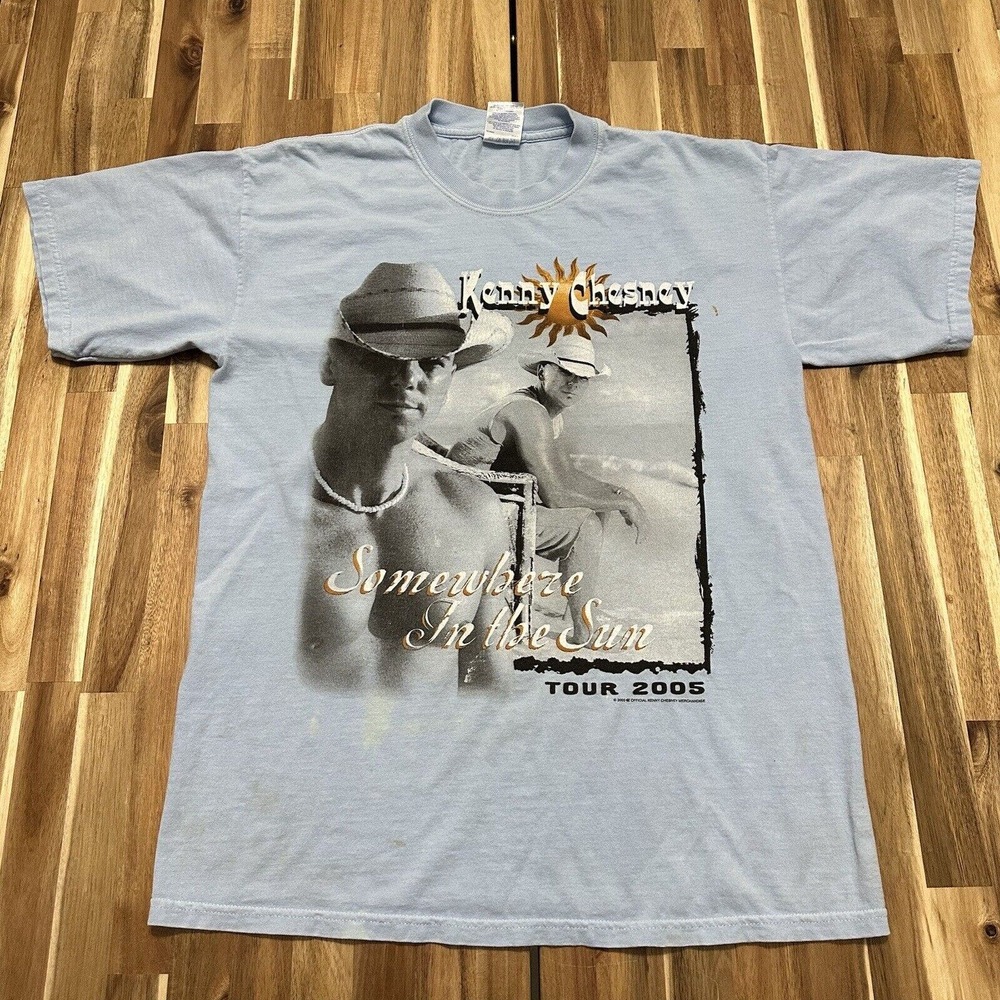 Vintage Kenny Chesney Shirt Mens Large Blue Somewhere In The Sun Country Music